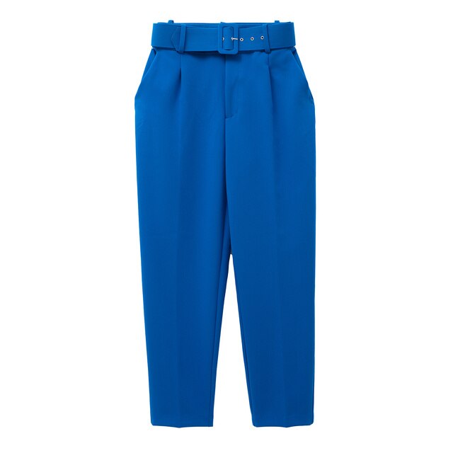 Pantalon Confort Femme Taille Élevée avec Ceinture Élastique