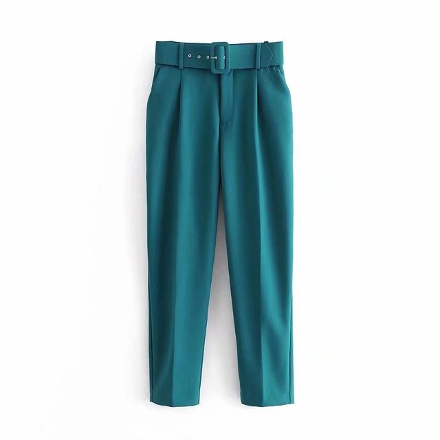 Pantalon Confort Femme Taille Élevée avec Ceinture Élastique