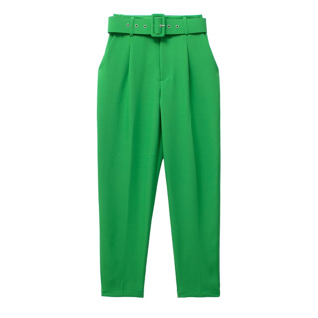 Pantalon Confort Femme Taille Élevée avec Ceinture Élastique