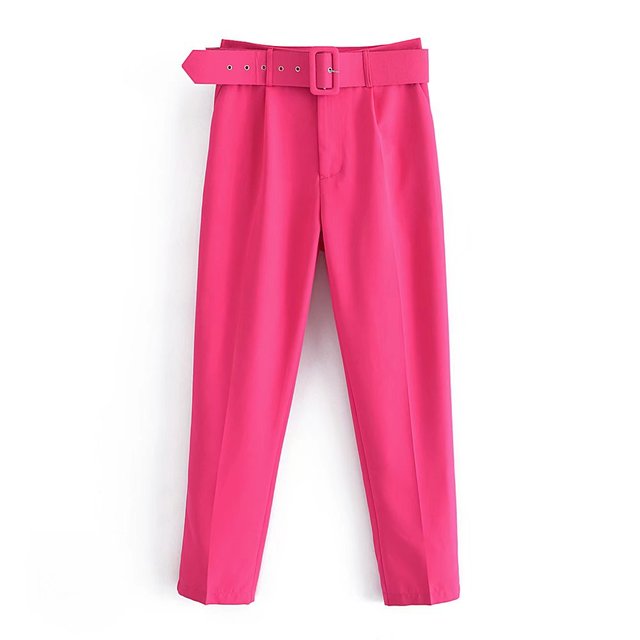 Pantalon Confort Femme Taille Élevée avec Ceinture Élastique