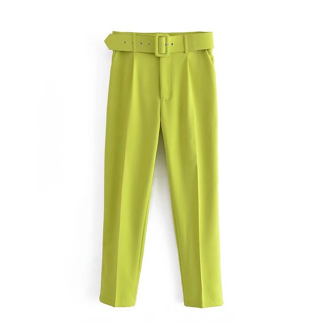 Pantalon Confort Femme Taille Élevée avec Ceinture Élastique