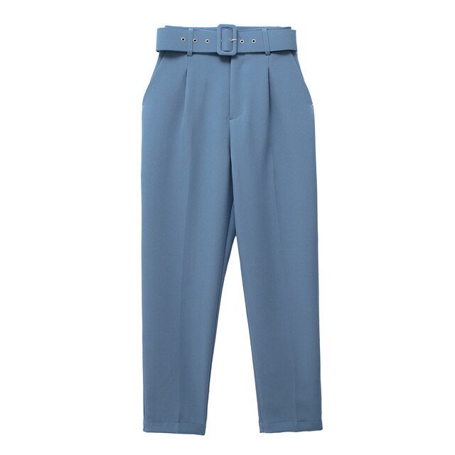 Pantalon Confort Femme Taille Élevée avec Ceinture Élastique