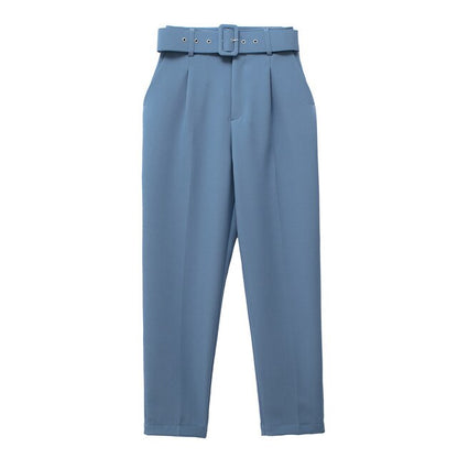Pantalon Confort Femme Taille Élevée avec Ceinture Élastique