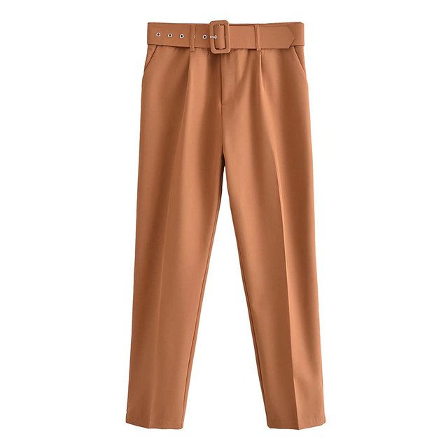 Pantalon Confort Femme Taille Élevée avec Ceinture Élastique