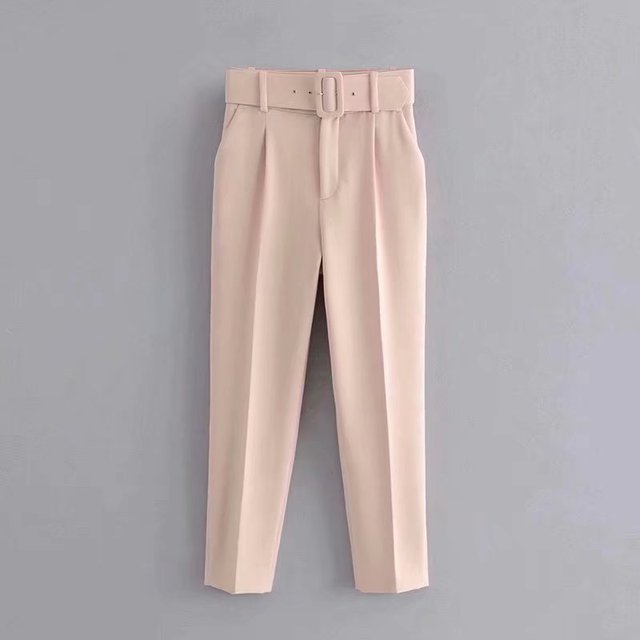 Pantalon Confort Femme Taille Élevée avec Ceinture Élastique
