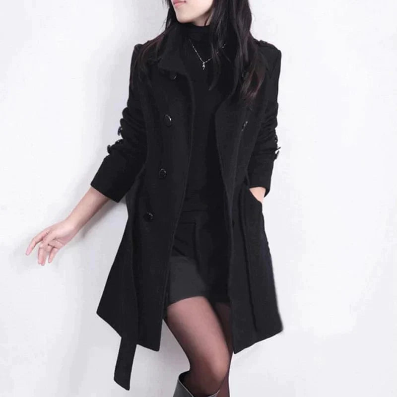 Manteau Femme Élégant Taille Cintrée