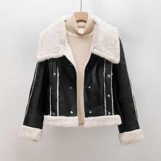 Veste Cuir Similicuir Élégante pour Femme Hiver - LuxeStyle