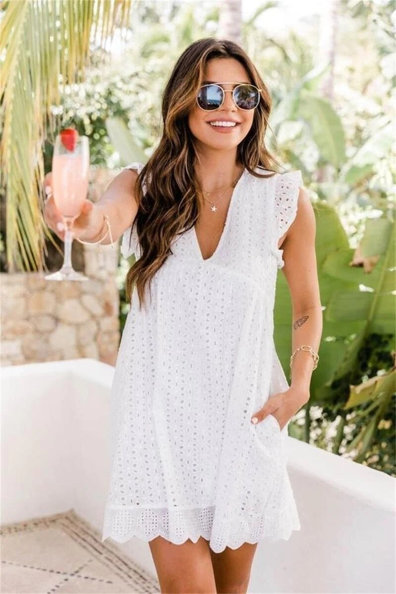 Robe Plage Été Femme sans Manches