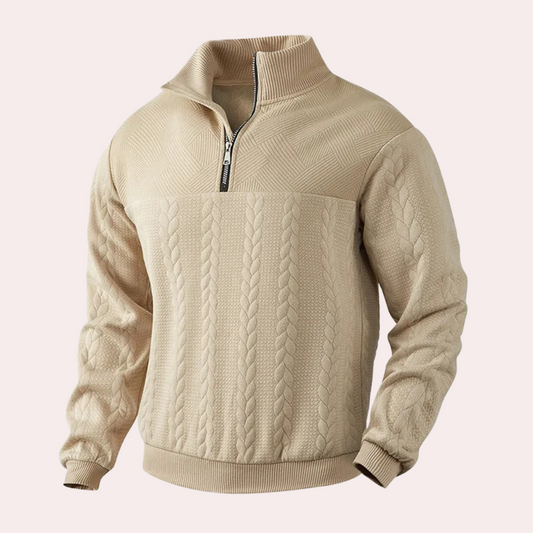 LAWRENCE - Pull Tricoté à Col Zippé pour Hommes
