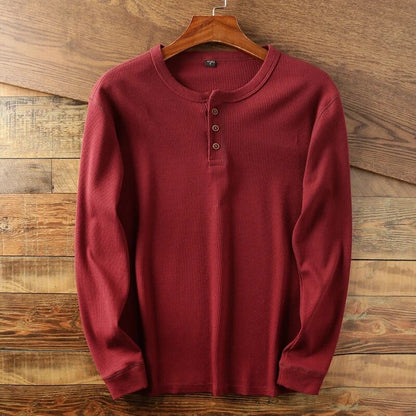 Pull à manches longues en coton beige confortable homme