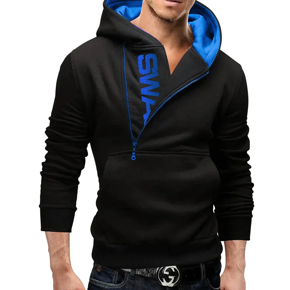 Veste à capuche tendance avec fermeture éclair latérale - BlxckFR