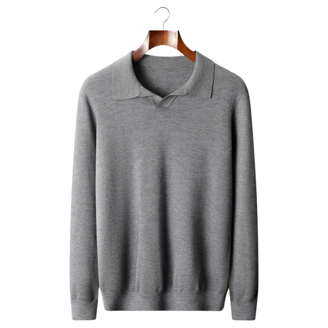 Pull Homme Laine Gris Col Rond - LuxeStyle