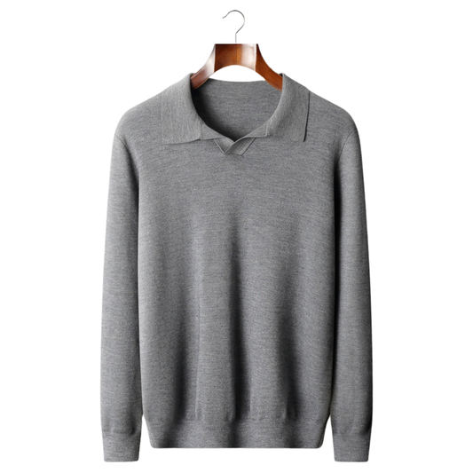 Pull Homme Laine Gris Col Rond - LuxeStyle