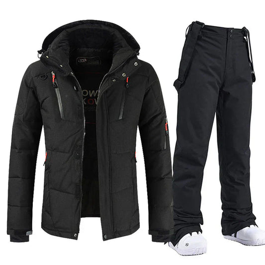Combinaison Ski Homme Noir Élégant avec Capuche - LuxeStyle