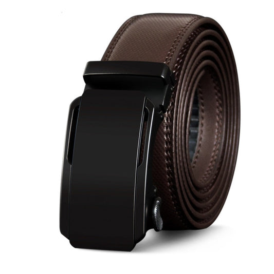 Ceinture Cuir Brun Boucle Chromée - LuxeStyle