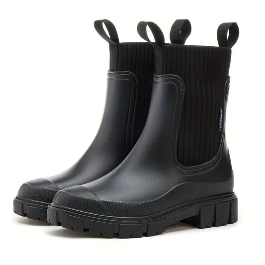 Bottes Imperméables Chic avec Fermeture Éclair et Semelle antidérapante - LuxeStyle