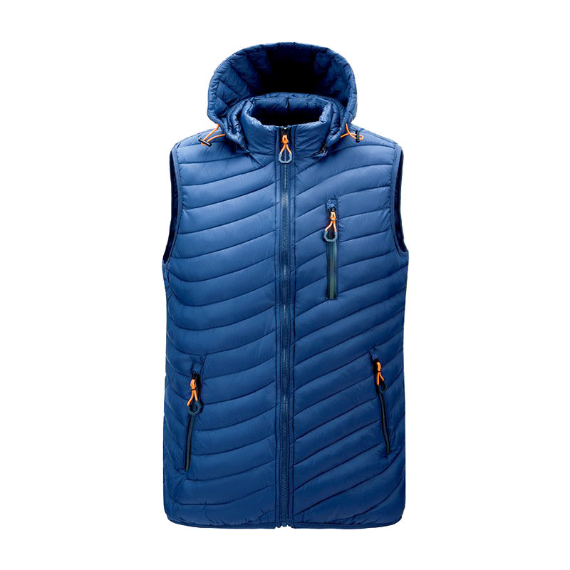 Gilet d'hiver chaud sans manches pour homme noir