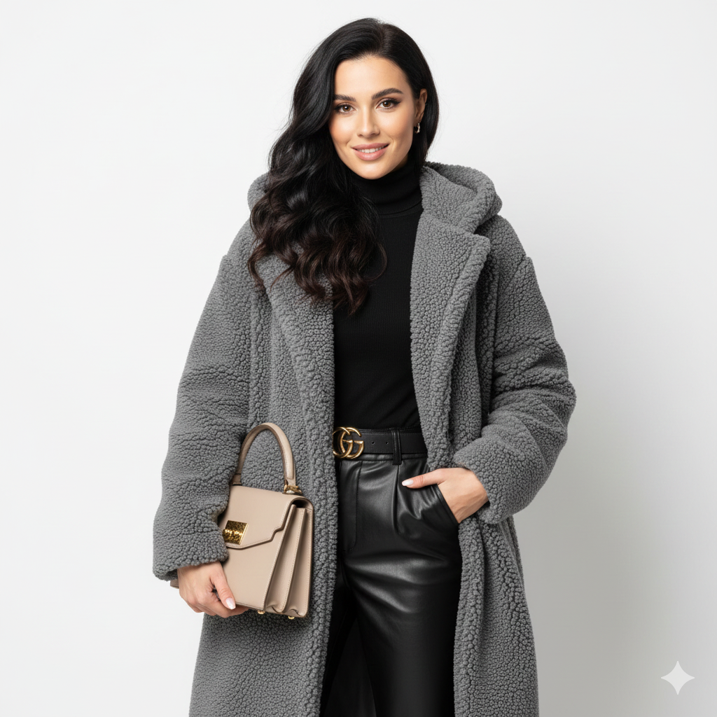 Manteau Teddy Douillet Femme - Veste Hiver Élégante et Confortable