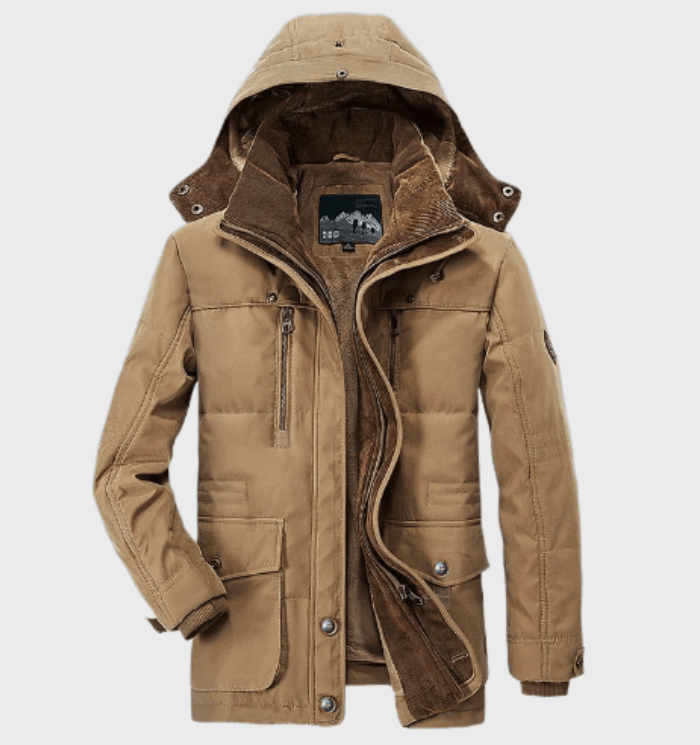 Veste hiver étanche parka beige homme - LuxeStyle
