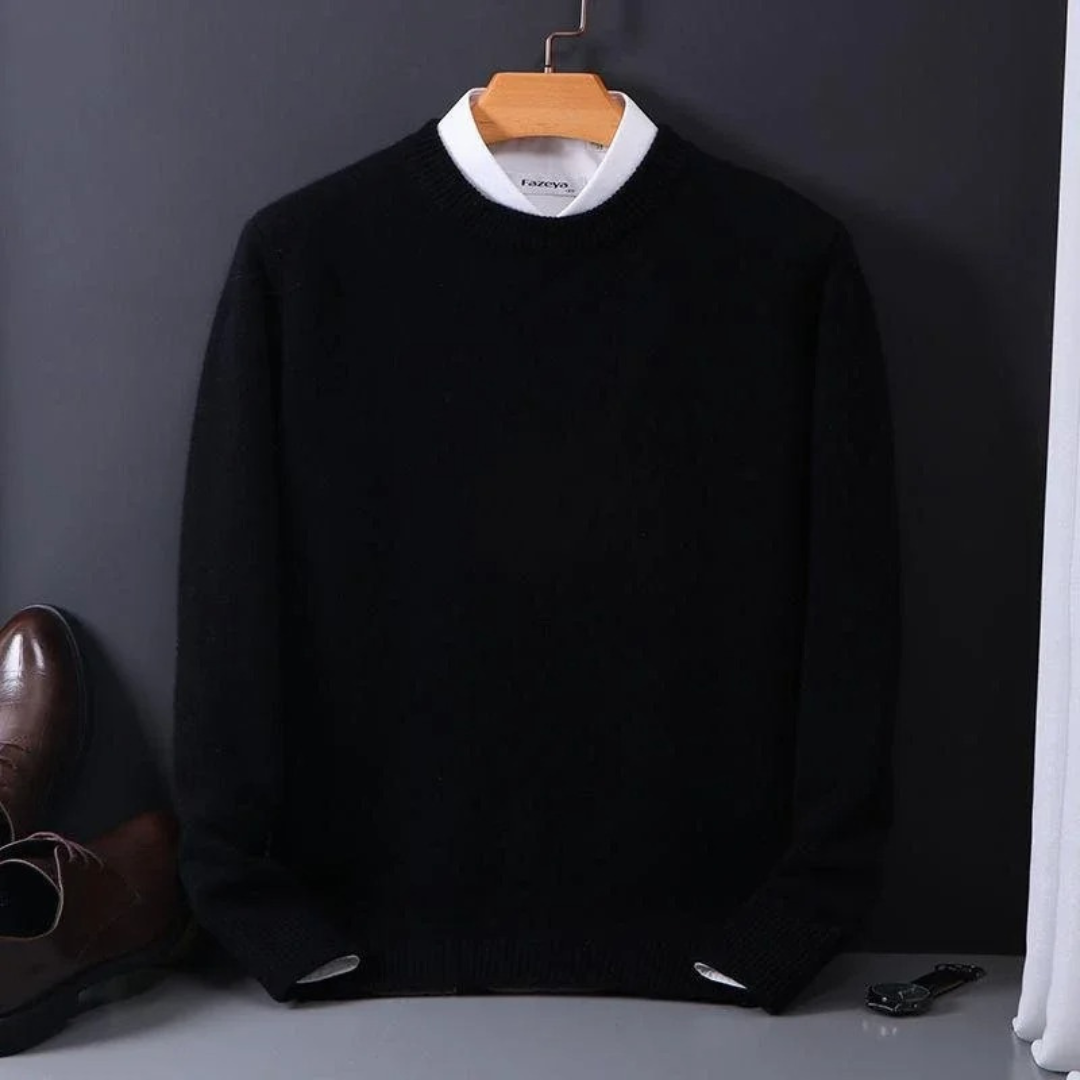 Pull Homme Hiver Laine Noir Classique - LuxeStyle