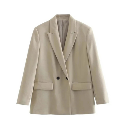 Blazer Féminin Décontracté – Manteau Chic à Fermeture Éclair en Laine de Luxe
