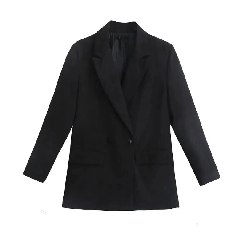 Blazer Féminin Décontracté – Manteau Chic à Fermeture Éclair en Laine de Luxe