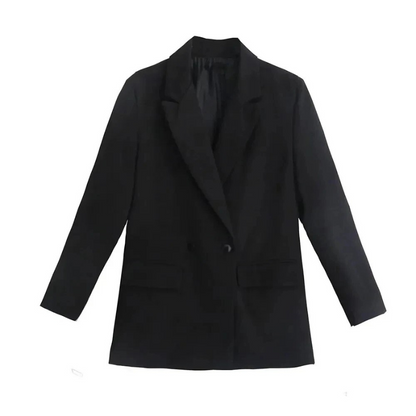 Blazer Féminin Décontracté – Manteau Chic à Fermeture Éclair en Laine de Luxe