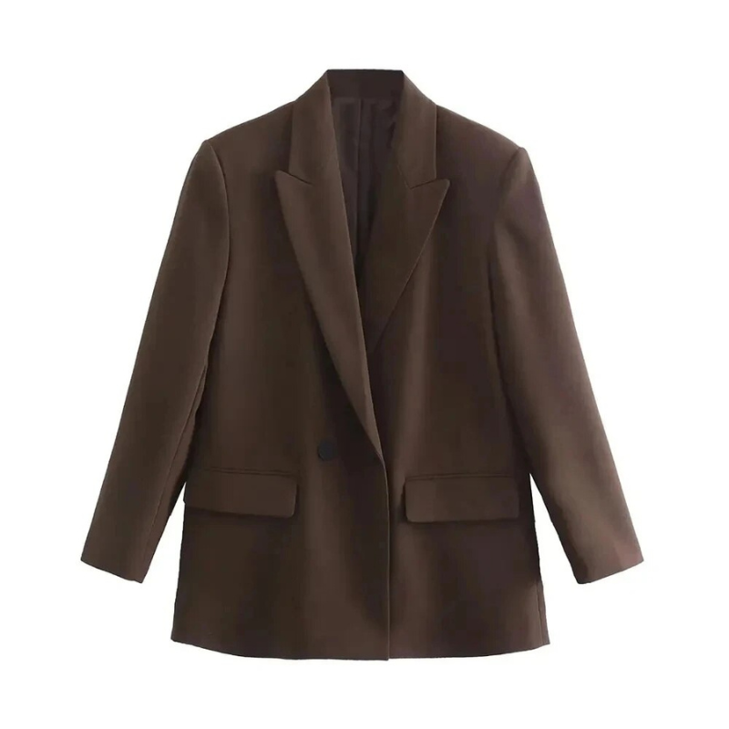 Blazer Féminin Décontracté – Manteau Chic à Fermeture Éclair en Laine de Luxe