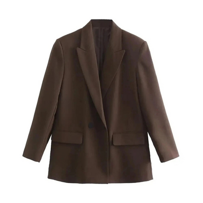 Blazer Féminin Décontracté – Manteau Chic à Fermeture Éclair en Laine de Luxe