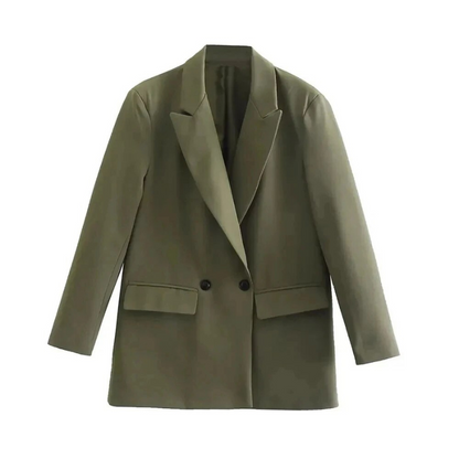 Blazer Féminin Décontracté – Manteau Chic à Fermeture Éclair en Laine de Luxe