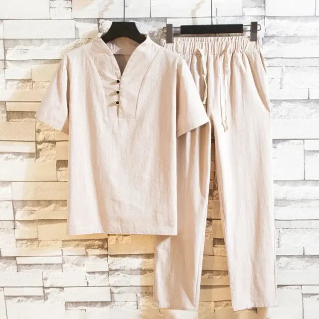 Tenue Détente Homme Classique Chemise Blanche et Pantalon