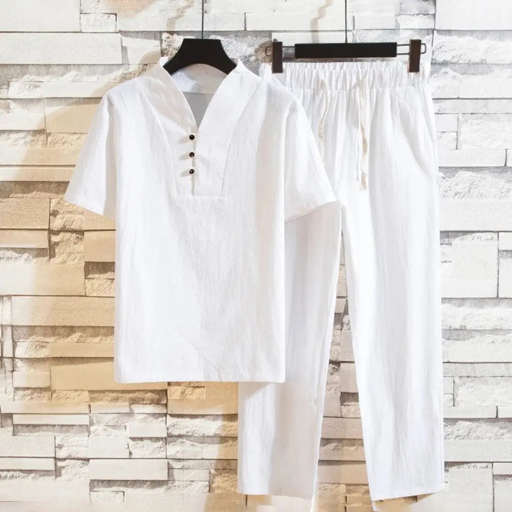 Tenue Détente Homme Classique Chemise Blanche et Pantalon - LuxeStyle