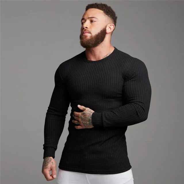 Pull Homme Blanc Classique Longues Manches