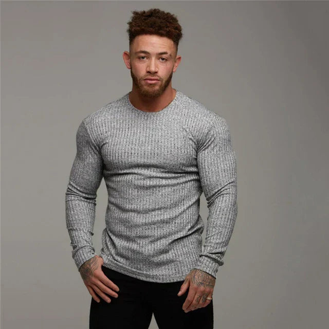 Pull Homme Blanc Classique Longues Manches