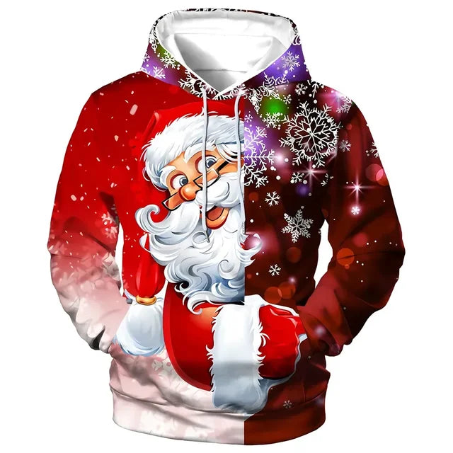 Sweat À Capuche De Noël À Manches Longues Pour Homme | Hiver