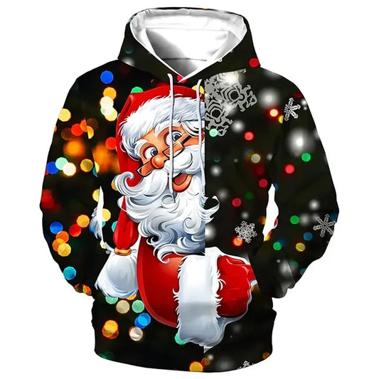 Sweat À Capuche De Noël À Manches Longues Pour Homme | Hiver