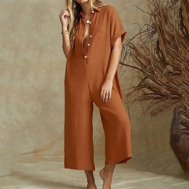 Aurelia™ – Combinaison Femme Chic à Jambes Larges