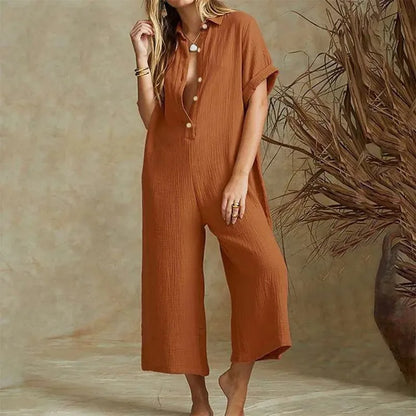 Aurelia™ – Combinaison Femme Chic à Jambes Larges