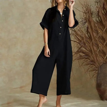 Aurelia™ – Combinaison Femme Chic à Jambes Larges