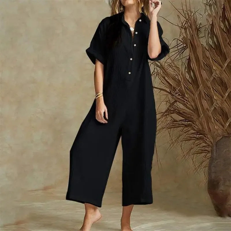 Aurelia™ – Combinaison Femme Chic à Jambes Larges