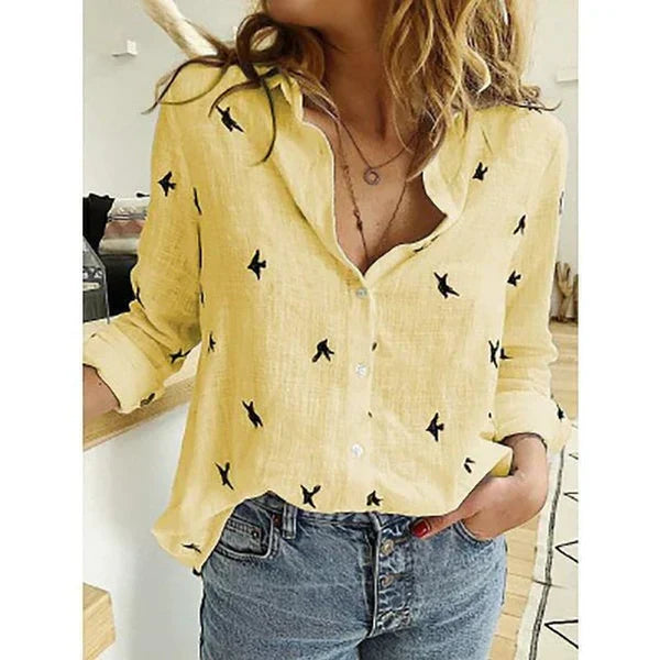 Blouse Féminine Relâchée - Col en V pour Femme au Travail ou au Quotidien
