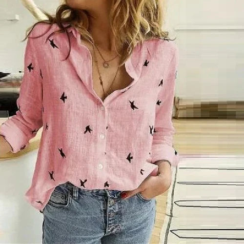Blouse Féminine Relâchée - Col en V pour Femme au Travail ou au Quotidien - LuxeStyle