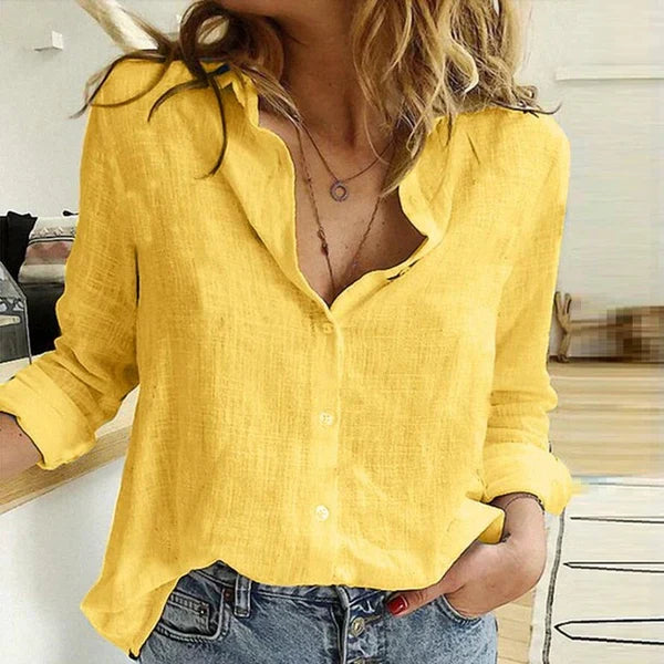 Blouse Féminine Relâchée - Col en V pour Femme au Travail ou au Quotidien