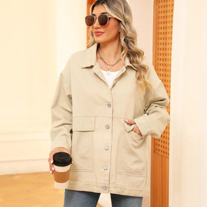 Veste Jean Élégante Manches Longues