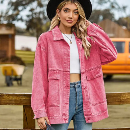Veste Jean Élégante Manches Longues