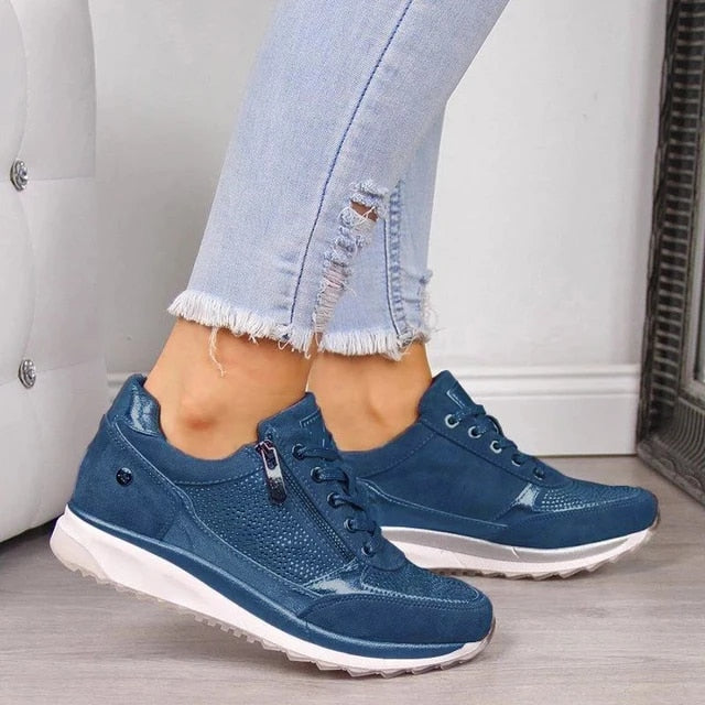 Chaussures Sport Femme Brillantes à Fermeture Rapide