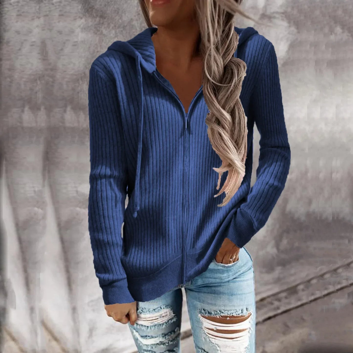 Doudoune Zippée Femme Hiver avec Capuche