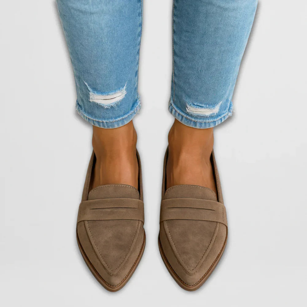 Mocassins Femmes Élégants en Cuir avec Bout Pointu & Look Chic - LuxeStyle