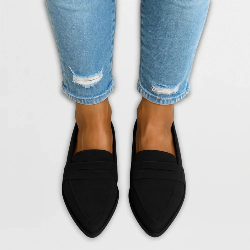 Mocassins Femmes Élégants en Cuir avec Bout Pointu & Look Chic