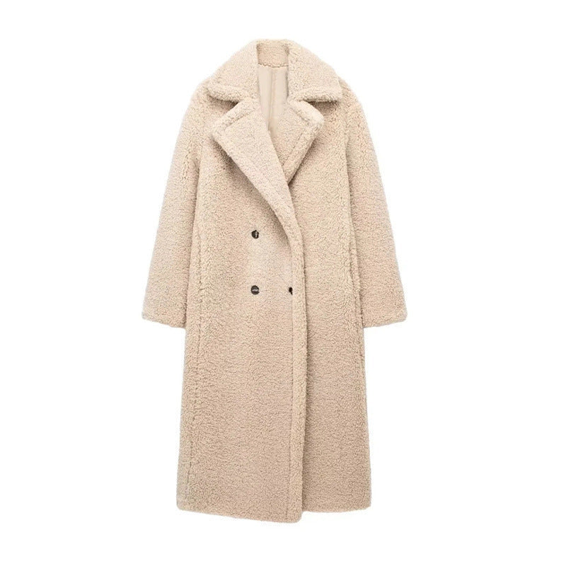 Manteau Femme Hiver Long Élégant Double Fermeture